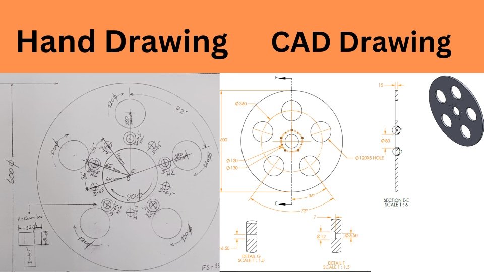 Hand drawing and CAD (Computer-Aided Design) drawing are two different approaches to creating drawings or designs, each with its own advantages and disadvantages.